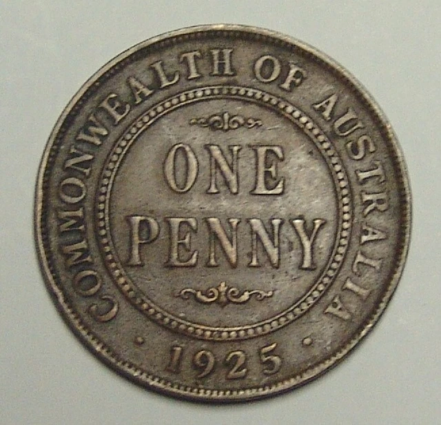 1925 Penny, scarce date, Good Fine. (gF)