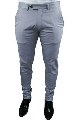 PANTALONI UOMO DIAMOND SARTORIALE GRIGIO BLU QUADRI CASUAL ELEGANTE NUOVO ESTIVO 