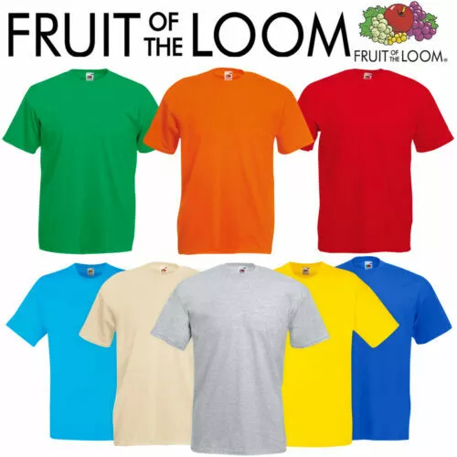 Frutta Di The Loom Uomo Donna Cotone Tinta Unita Manica Corta Tee T-Shirt Taglie