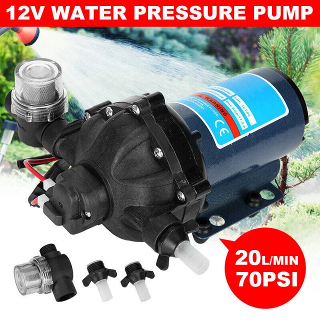 Pompa Acqua 12V BOROCO - Autoadescante, 20,8 L/min, 70 PSI, Per Camper, Barche E Giardino