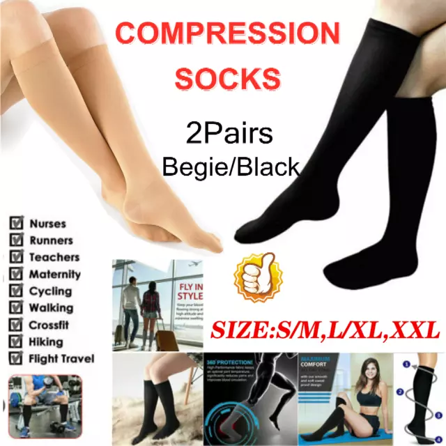 Anti Swelling Fatigue Dvt Support Unisex Compression Flight Socks Miracle Travel 2