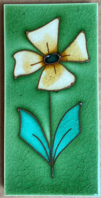 England - Antique Art Nouveau Majolica Border Tile C1900