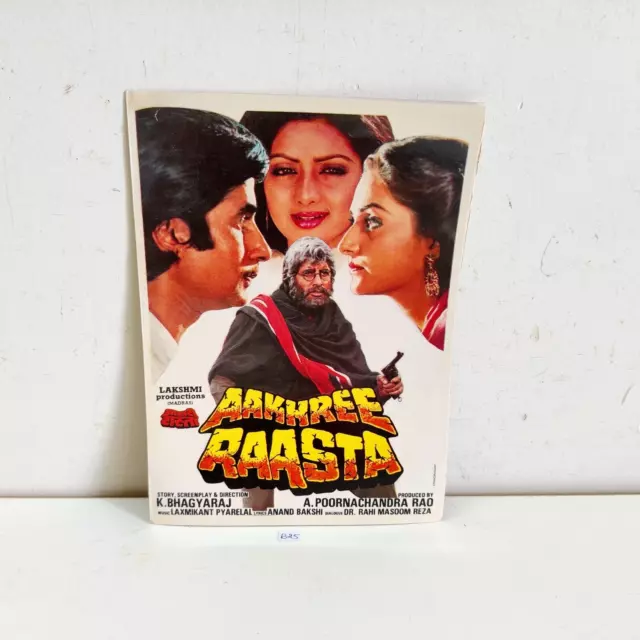 1986 Vintage Amitabh Bachchan Sridevi Aakhree Raasta Film Broschüren B25