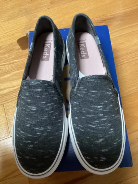 Keds Women Double Decker Speckle Gray Slip On Sneakers Size 6.5