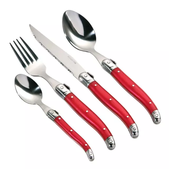 Swiss 16 Piece Red Cutlery Set Stylish Durable Stainless Steel Kitchen Utensils