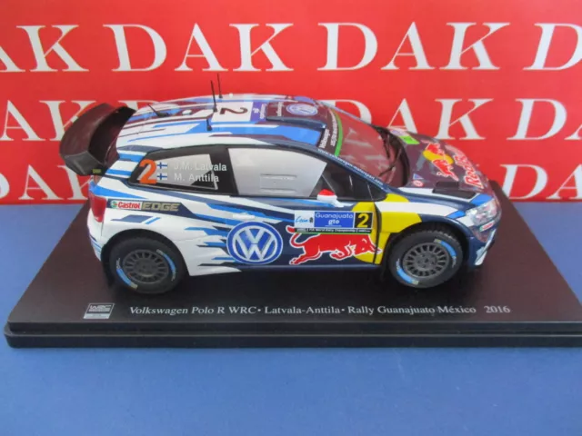 Die cast 1/24 Volkswagen Polo R WRC Rally Mexico 2016 Latvala Car Action Figure