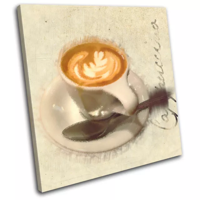 Cafe Coffee Cappuccino  Food Kitchen SINGLE TOILE murale ART Photo Print