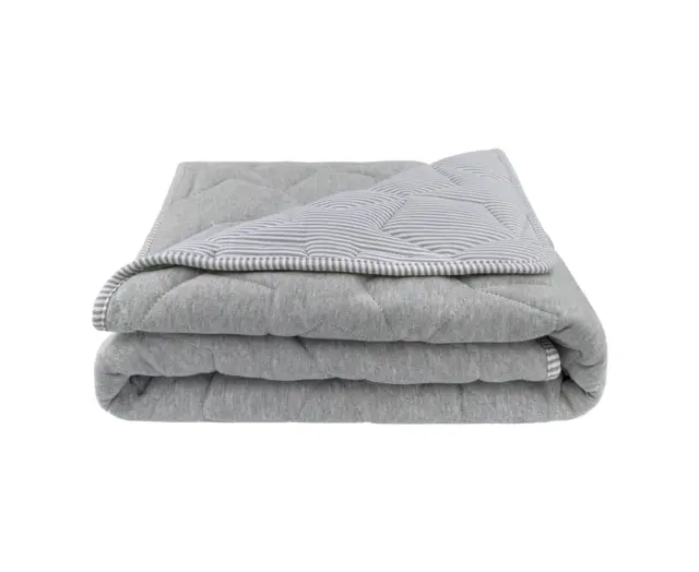 Living Textiles 100% Cotton Reversible Baby Jersey Cot Comforter Grey 95X110Cm