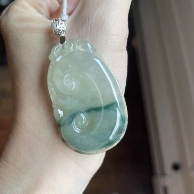 Genuine Burma Grade A Jade Pendant Jadeite 純天然冰種翡翠A貨 S925 如意