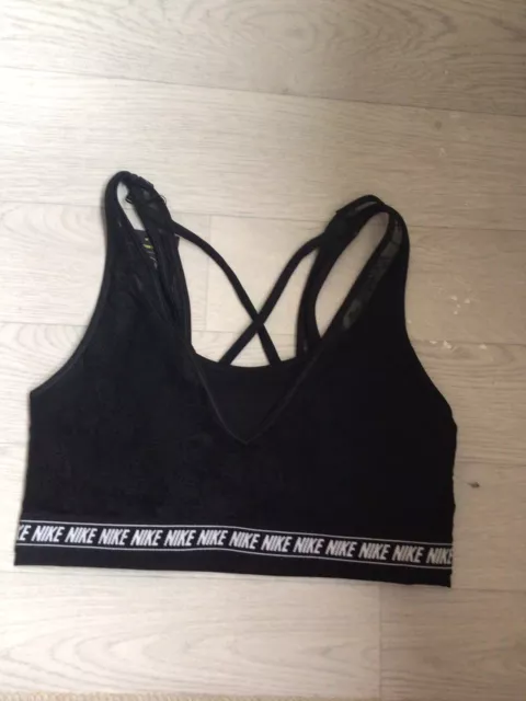 Nike Swoosh Lace Medium Support Bra (Black) - Small - New ~ CZ4437 010