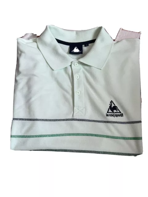 Vintage mens Le Coq Sportif green polo shirt small S mens size