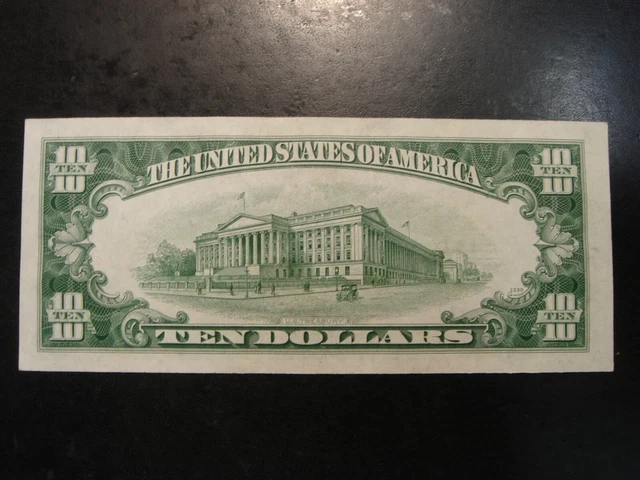 1934D $10 Federal Reserve Note Green Seal Serial D Cleveland Crisp AU-Unc 2