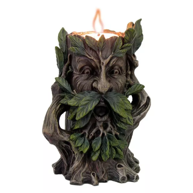 Gothic Wicca Magie Kerzenhalter Teelichthalter Waldgeist Green Man Baumgeist Neu