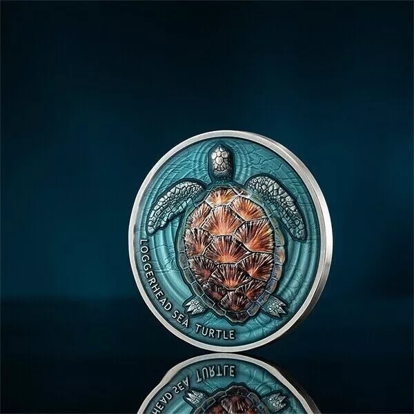 2023 Niue Loggerhead Sea Turtle Lifelong Journey 2 oz Antique Silver Coin