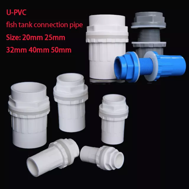 Solvent Weld Threaded Tank Connector For Fish Pond Filter Pipe Metric 20mm- 50mm