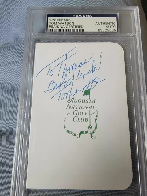 Rare Tom Watson Signed Autographed Masters Scorecard PSA/DNA