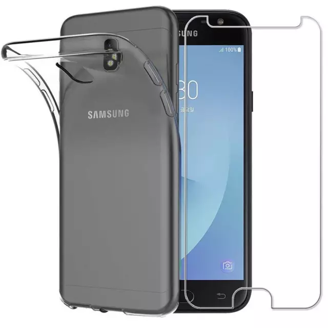 pour Samsung J3/J4/J5/J6/J7 2018 2017 2016 CASE COQUE TPU + VITRE VERRE TREMPE 3