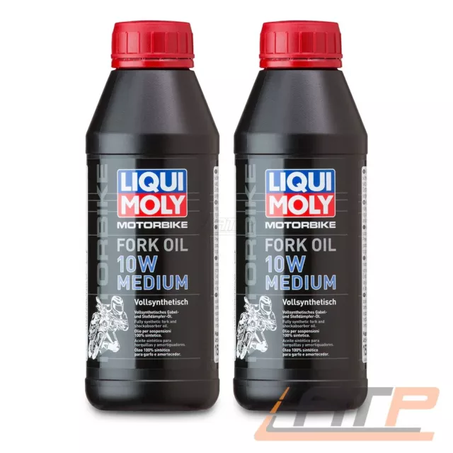 LIQUI MOLY 2x 500 ml MOTORBIKE FORK OIL 10W MEDIUM GABELÖL STOßDÄMPFERÖL