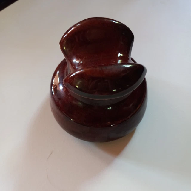 Vintage Brown Ceramic Insulator PINCO