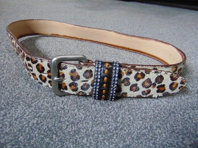 Alaluna Women\'s Black/White Calf Hair Leather Belt Rhinestone Loop Small/Medium ALALUNA Products for Sale up to 90% Off Retail: Poshmark main image 2