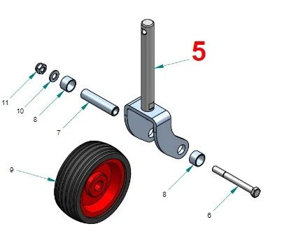 Ruota D'Appoggio Per Rimorchio | Diametro 48 Mm | Forcella 200 Mm | Portata 272 Kg