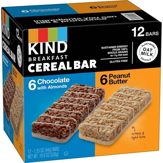 KIND BREAKFAST CEREAL Bar Chocolate with Almonds & Peanut Butter