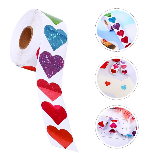 1 rollHeart Shape Adhesive Labels e/500pcs Liebe Herz Aufkleber Herz Form Etiket