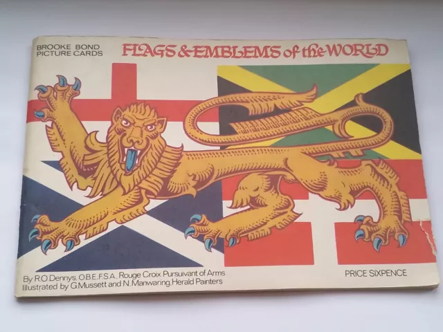 Vintage Retro book Album Tea cards Brooke Bond part set Flag of the World emblem