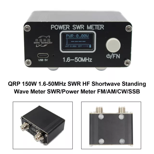 QRP 150W 1.6-50MHz SWR HF Misuratore di Onde Stazionarie a Onde Corte di Potenza