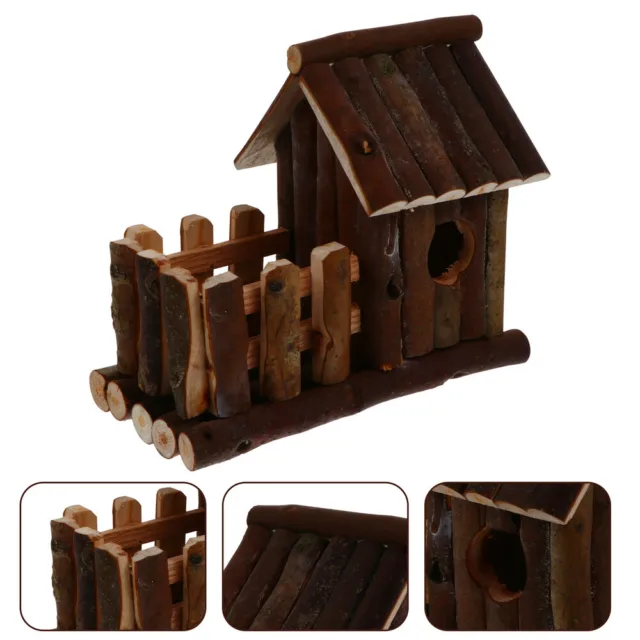 Casa de hámster de madera casa de animales pequeños escondite de hámster erizo