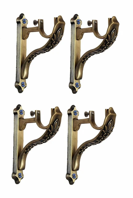 Antique Brass Door and Window Curtain Supporter Bracket Holder for 1 Inch Rod US