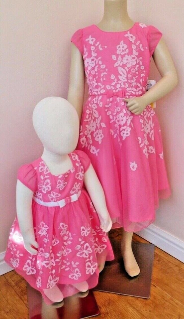 Jona Michelle Girls sleeveless Special Occasion Dress pink flower 2 sizes
