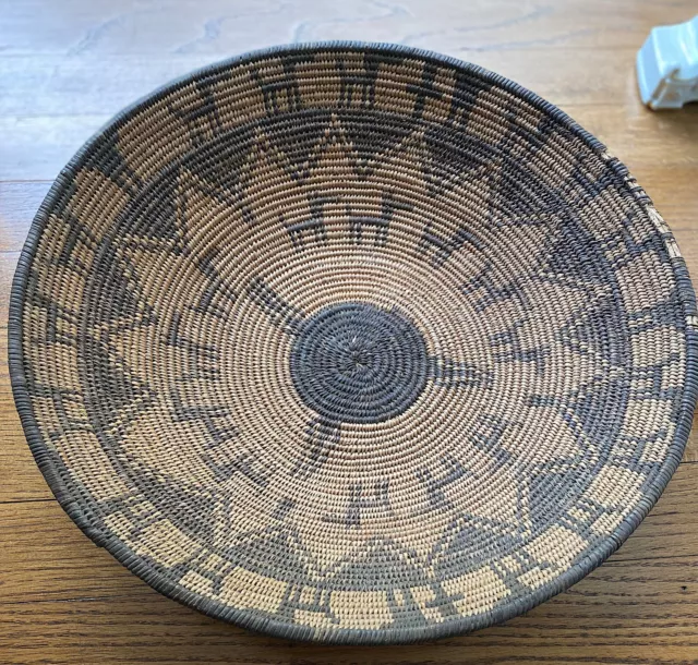 Fine  Apache Basket Native American Indian Lots Of Horses Circa:  1890 - 1900