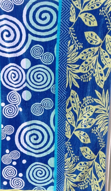 Extra großes Strandtuch 100 % Baumwolle Luxus Velours Badlaken Urlaub 9 Designs 3