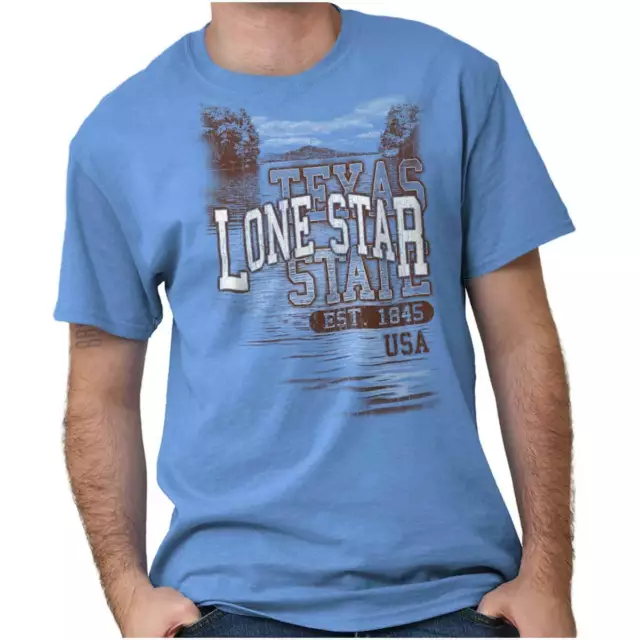 Texas The Lone Star State Camping Souvenir Adult Short Sleeve Crewneck Tee