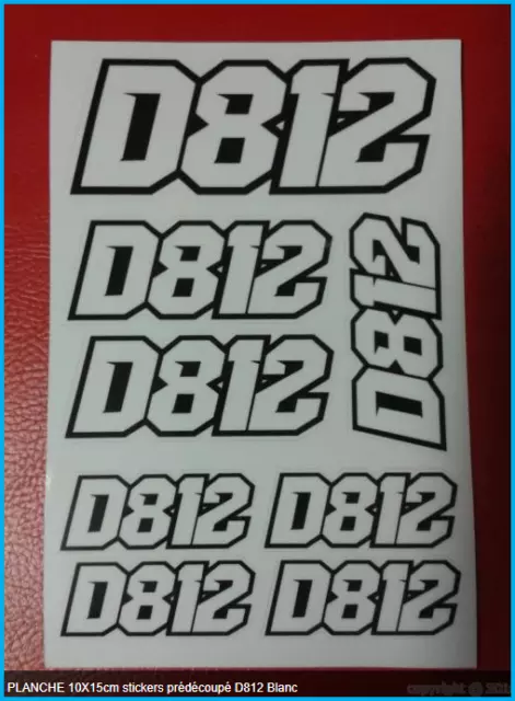 Autocollants/Stickers modélisme RC HOTBODIES D812 Blanc