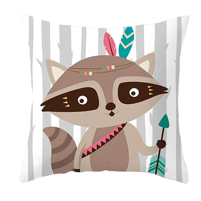 Cushion Cover No-pilling Invisible Closure Animal Pattern Cushion Cover Portable