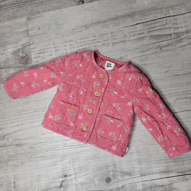 Size 12 Months Oshkosh B'Gosh Baby B'Gosh Pink Quilted Jacket Floral Button