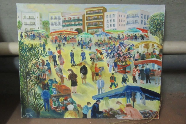 Peinture sur toile, brocante de printemps