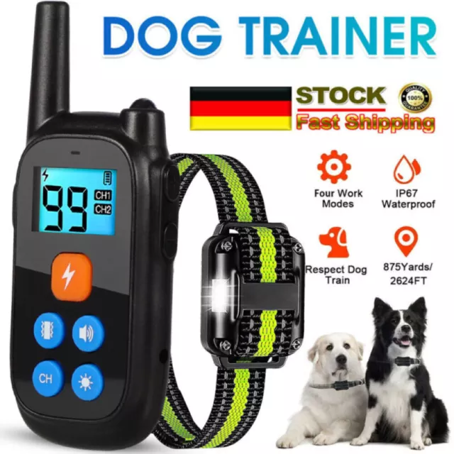 800M Elektroschock Pet Dog Training E-Halsband Anti-Bark Obedience Fernbedienun