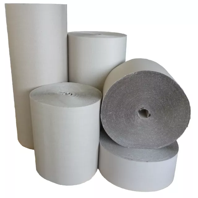 Rollen Wellpappe 20 cm breit x 70 m B-Welle grau Wellpapprolle Polstermaterial