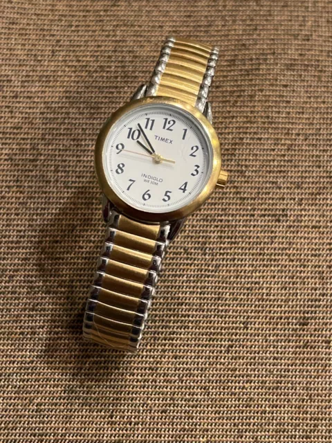 Timex Womens Easy Reader Watch 25mm Quartz Analog 2 Tone SS Band New Battery!