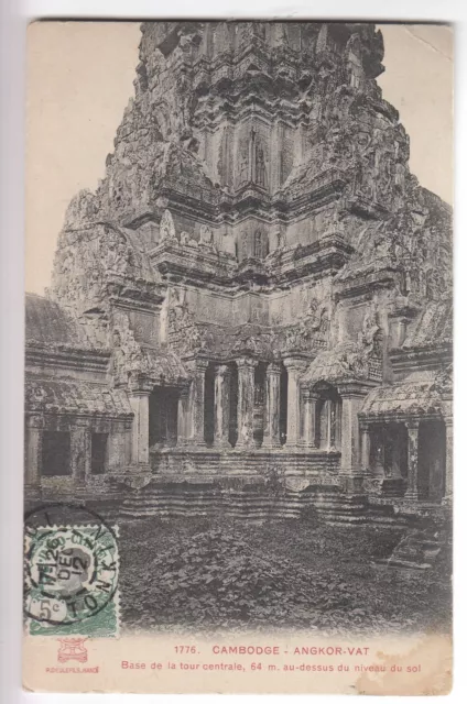 Cpa Asie Cambodge -  Indochine Angkor Vat Base De La Tour Centrale 1912 ~C95