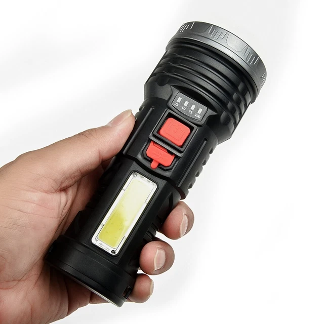 Lampe de poche rechargeable torche super lumineuse lampe de poche USB + batterie
