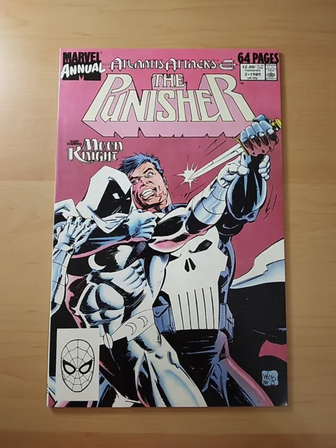 The Punisher Annual #2 (Marvel 1989) 1St. Battle W/Moon Knight Vf/Vf+