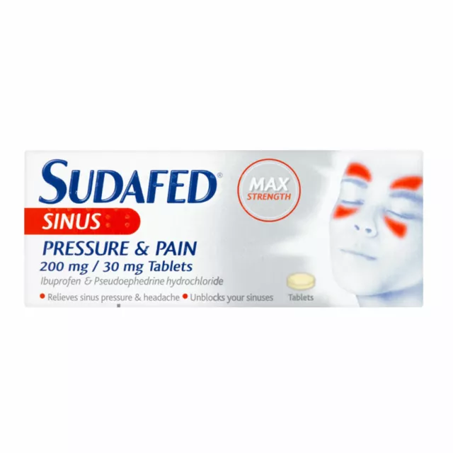 #Sudafed Max Sinus Pressure Pain - 12 Tablets - (MAX 2 PER ORDER)