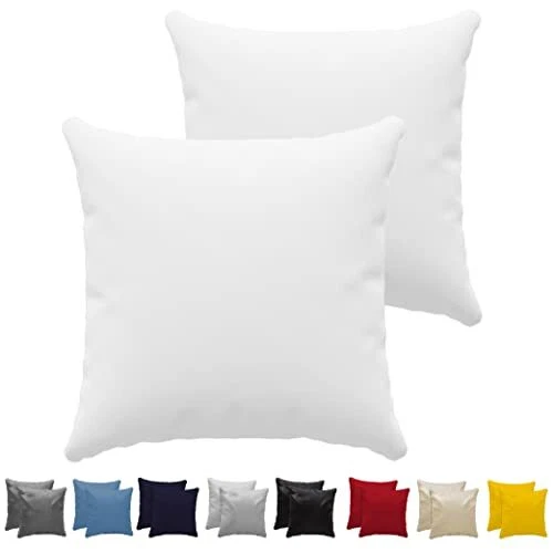 Taie Oreiller 65x65 cm Lot de 2 Dreamzie - 100% Coton Jersey 150 GSM - Blanc ...