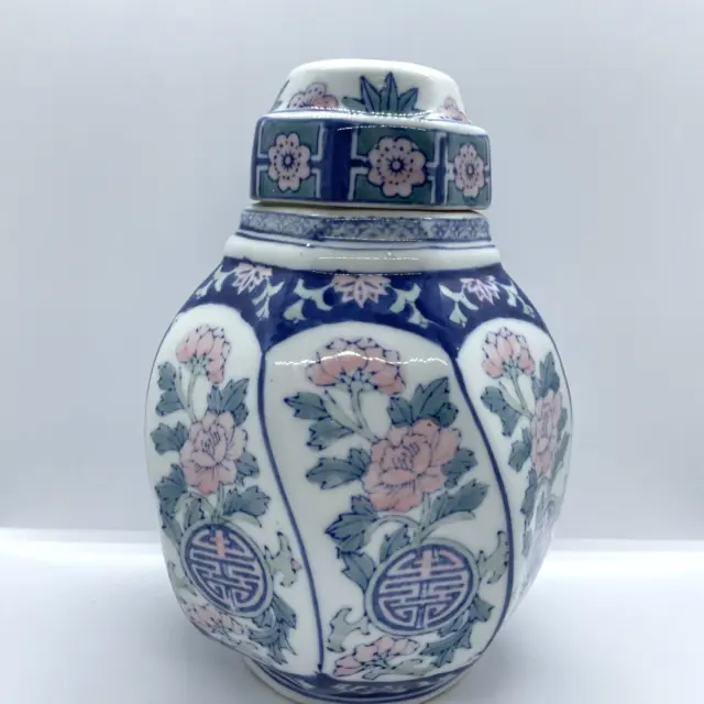 Handbemalt chinesisch japanisch orientalisch Urne Ingwer Glas Aufbewahrungstopf Sammlerstück 2