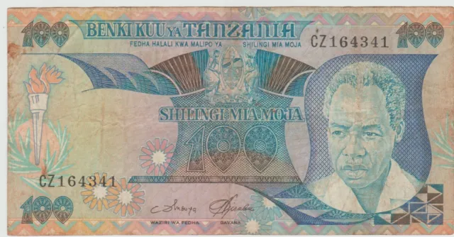 Billet 100 Shillingi TANZANIE  Afrique 1985
