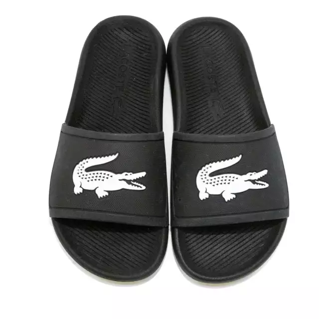 Lacoste Women Sandals Flip-Flops Croco Slide Sandals Black